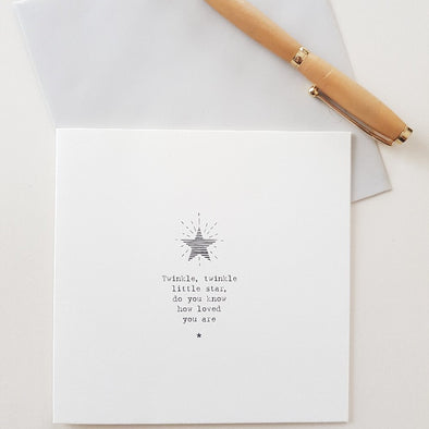 Twinkle, twinkle little star, do you know how loved you are greeting card with envelope