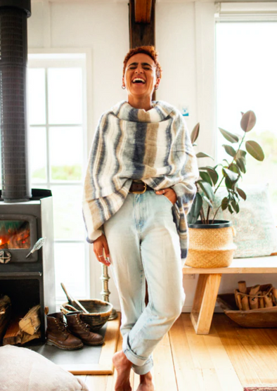 Hobo and Hatch Poncho - Tasman Stripe