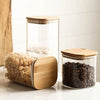 Storage Glass Jars with Bamboo Lid & Spoon - set of three