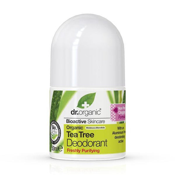 Dr. Organic Tea Tree Deodorant – Freshly Purifying – 50ml Roll-on