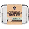 Ever Eco - Extra Large Stackable Bento Box - 2 Tier Plus Mini Container 1900ml - Raw Cottage