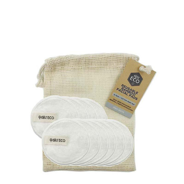 Ever Eco - Reusable Bamboo Facial Pads with Cotton Wash Bag – 10 Pack - Raw Cottage