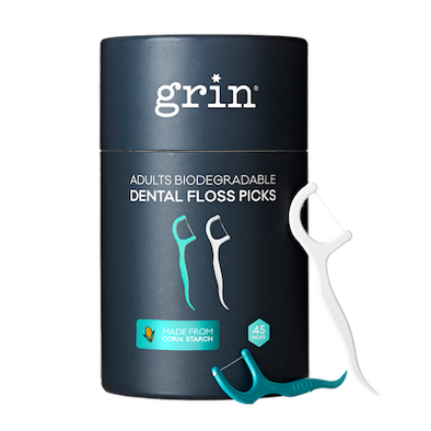 Grin - Biodegradable Dental Floss Picks - Adult - Raw Cottage