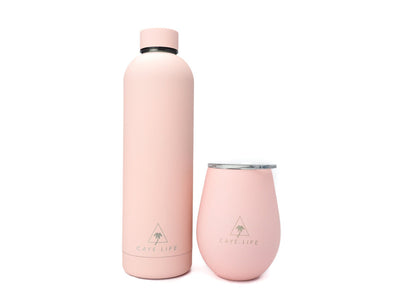 Caye Life - Floripa Gift Pack Flamingo Pink - 1 x 360ml Thermo Cup and 1 x 750ml Water Bottle - Raw Cottage