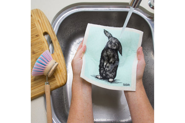 RetroKitchen 100% Biodegradable Dishcloth – Rabbit