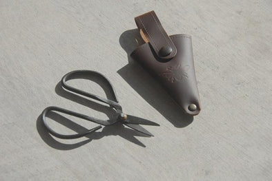 Sting in the Tail - Mini Steel Garden Scissors in Recycled Leather Pouch - Embossed Bee Design - Back in stock!!!
