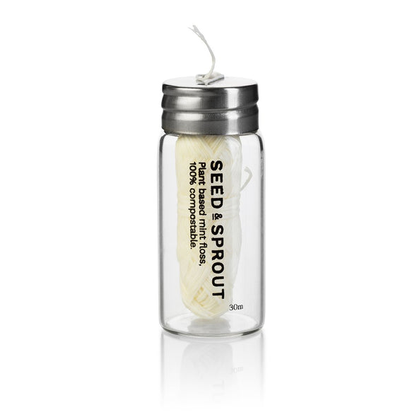 Seed & Sprout Tooth Floss in Glass Jar - Raw Cottage