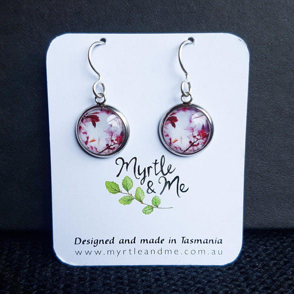 Myrtle & Me – Spring Blossom – Pink Drop Earrings - Raw Cottage